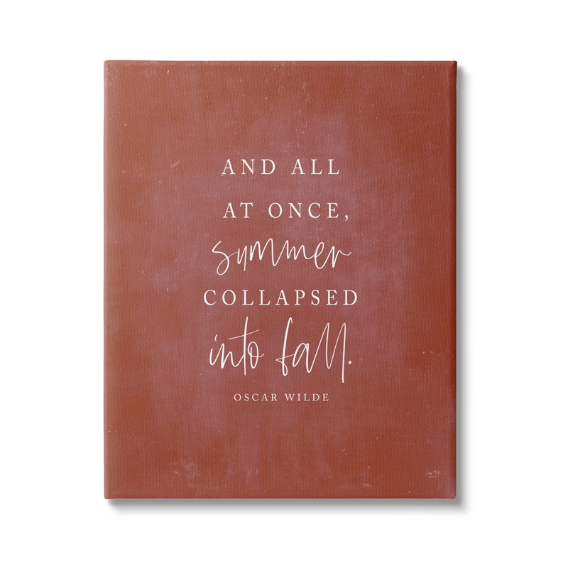 "Oscar Wilde", citation sur toile par Lux + Me Designs, impression, H 20 po x l 16 po x P 1,5 po