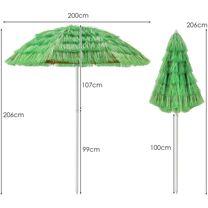 Godoy 200cm Beach Parasol, Green