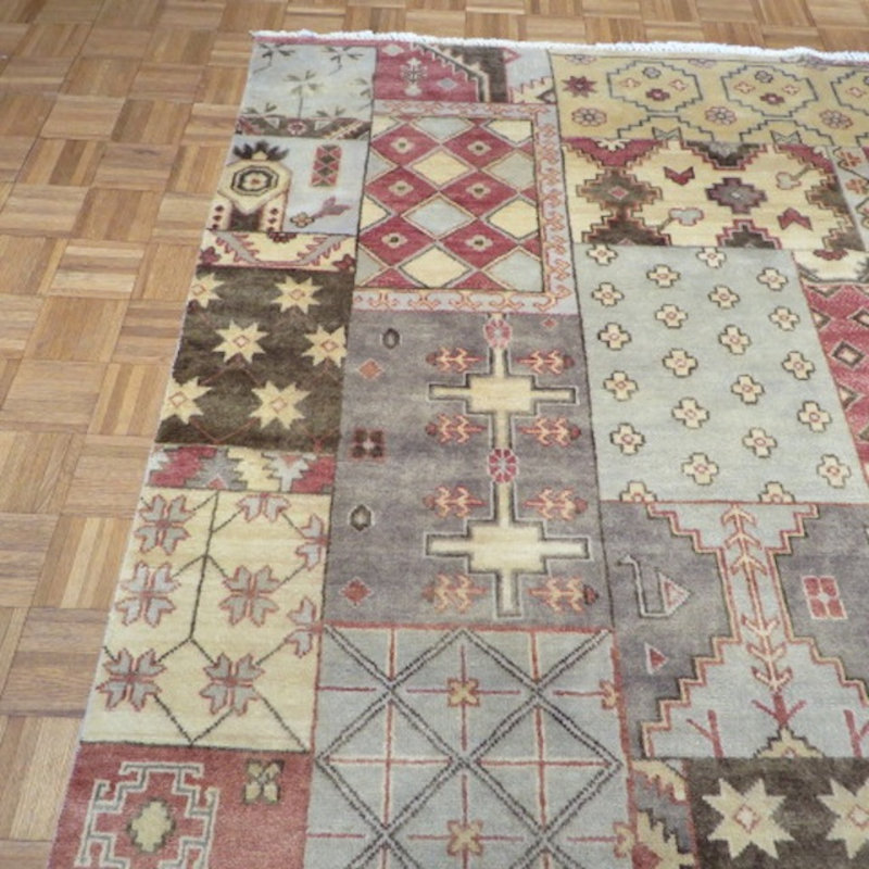 Tapis de zone noué la brun 9 pi 1 po x 11 pi 8 po one-of-kind Josephson