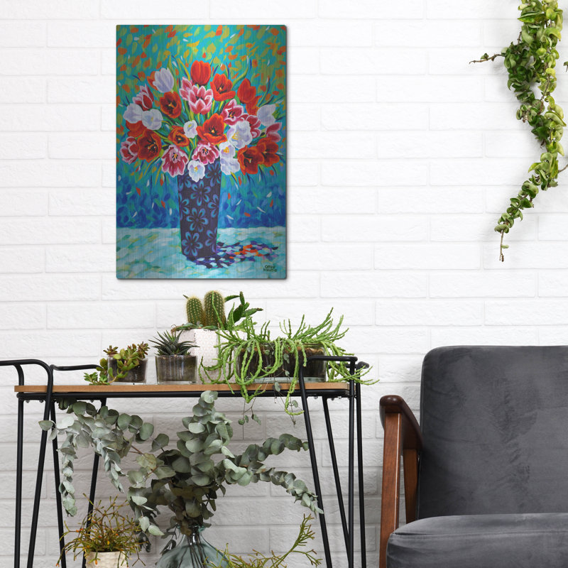 «Bouquet Celebration I» par Carolee Vitaletti, H 16 po x l 12 po 