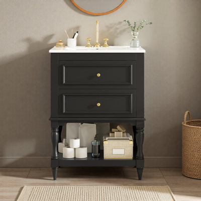 Meuble-lavabo de salle de bain 24 po avec lavabo en céramique