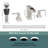 Waterfall 8 In. Widespread Double-Handle Bathroom Faucet Set 3-Holes Vanity Sink With Metal Drain-114396837