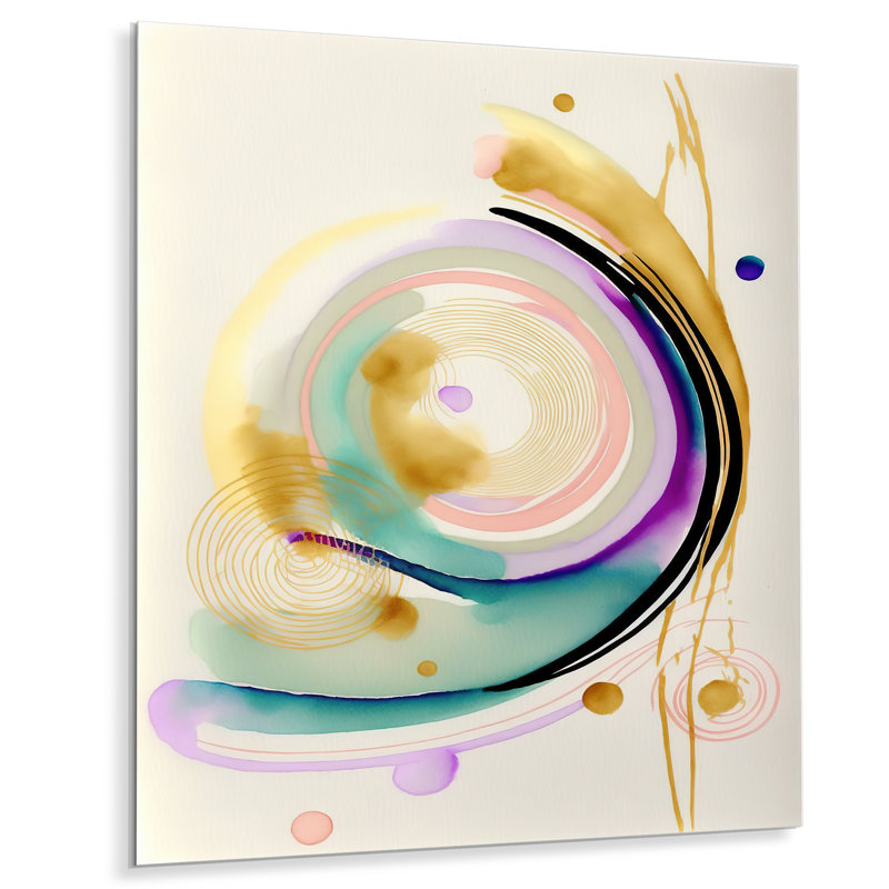 Diyon Modern Abstract Wall Decor on Metal, 32" H x 24" W x 1" D