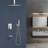 3-Function High-Pressure Rainfall Shower System, Tub Faucet Set