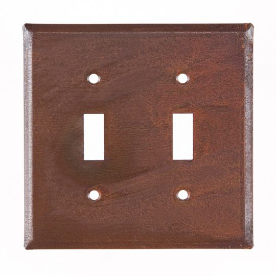 No Subject 2 - Gang Toggle Light Switch Standard Wall Plate, Rustic Tin