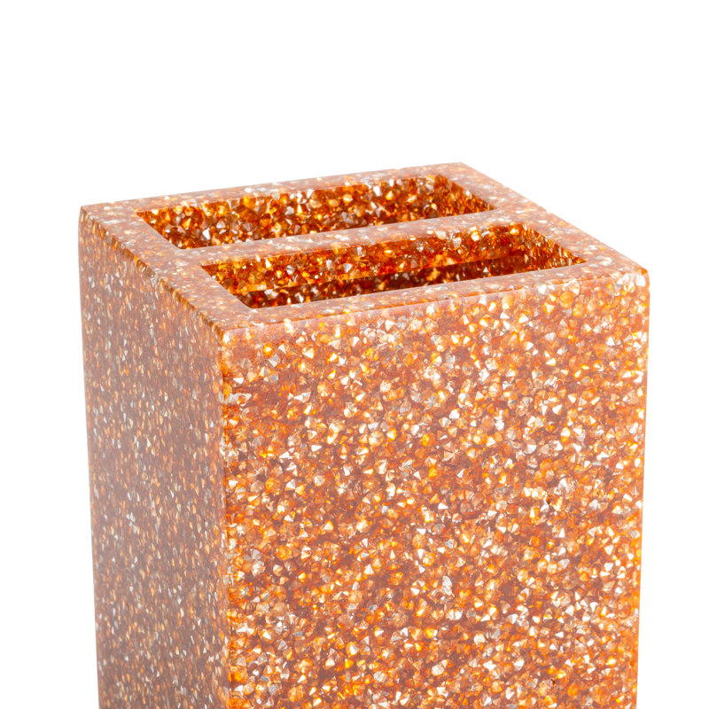 Topaz Rhinestone Encrusted Luminous Toothbrush Holder