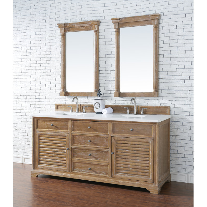 Savannah 72''  W Double Vanity, Driftwood, Classic White