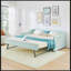 Lit de jour simple, canapé-lit convertible polyvalent 3 en 1 Gingham avec couchette coulissante et poches de rangement latérales, idéal pour les petits espaces-131377785-131377784