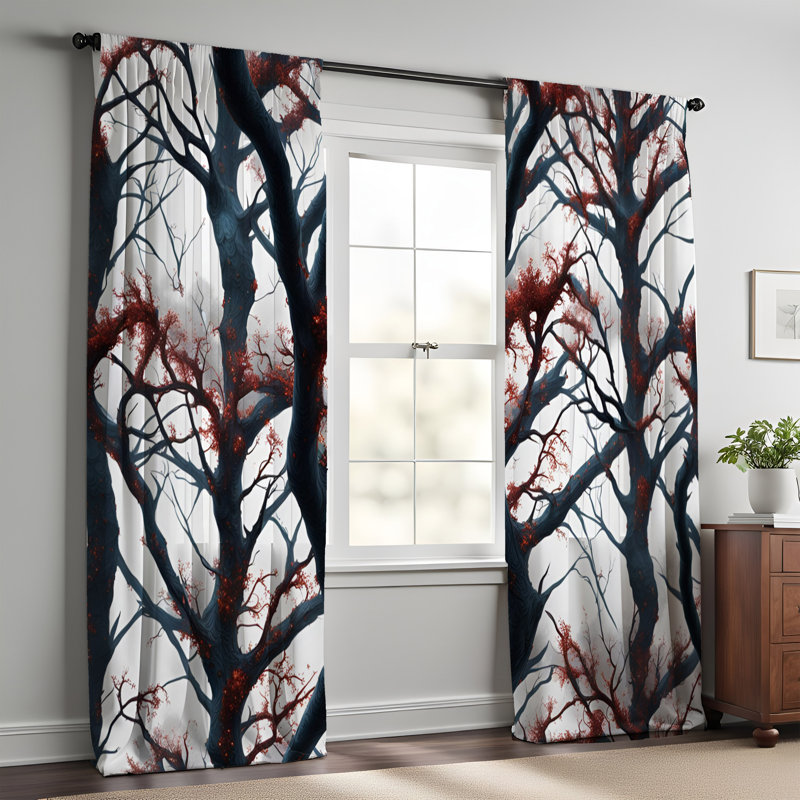 Paire de rideaux semi-transparents en polyester Ellea, L 56 po x L 78 po