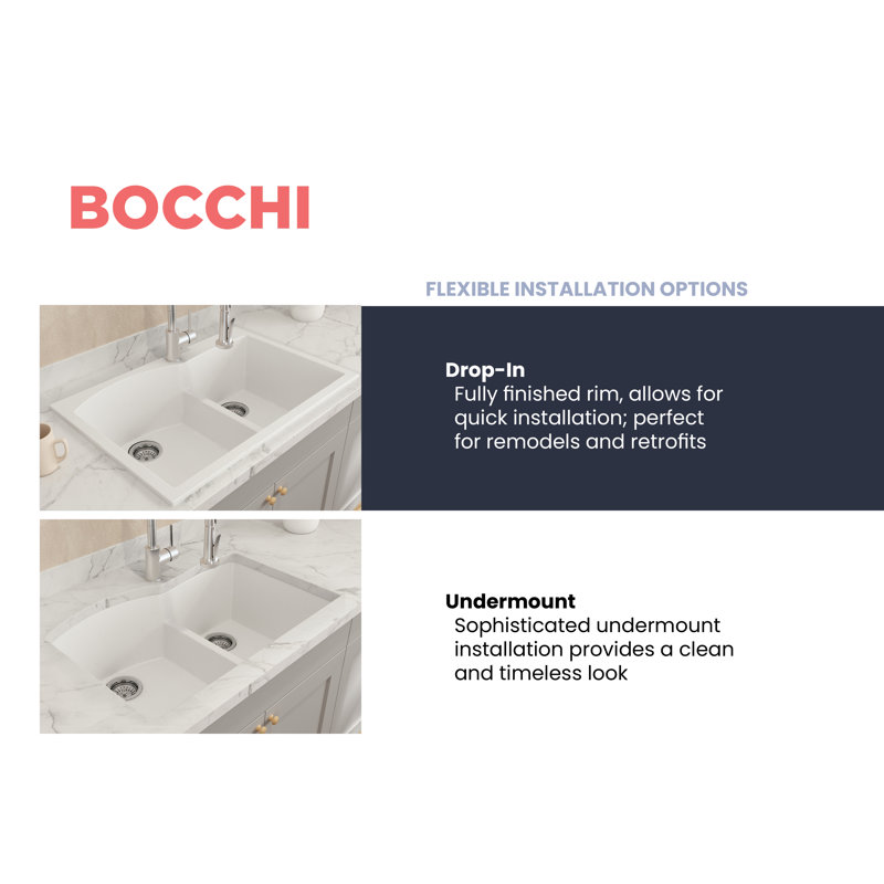 Campino 33'' L Double Basin Kitchen Sink