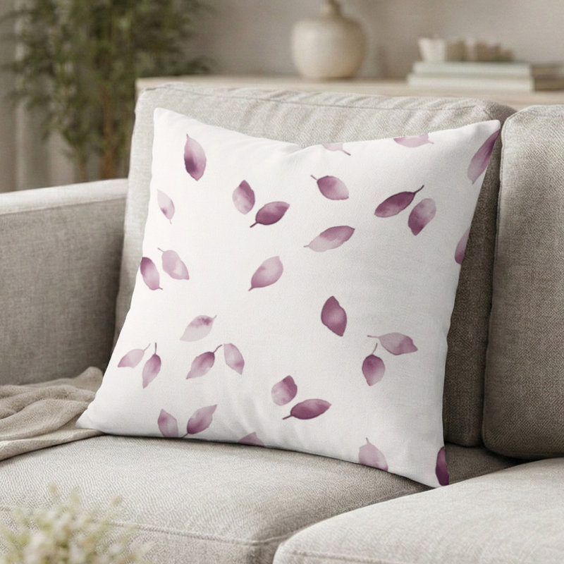 Coussin Country Farmhouse - Coussin imprimé pétales de prune, H 18 po x l 18 po