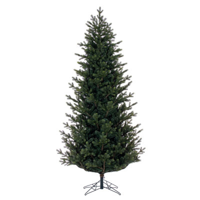 Slim Welch Fraser Fir Artificial UnLit Christmas Tree with 8626 Realistic Blend of PE/PVC Tips, Metal Hinged Branches, Folding Metal Tree Stand