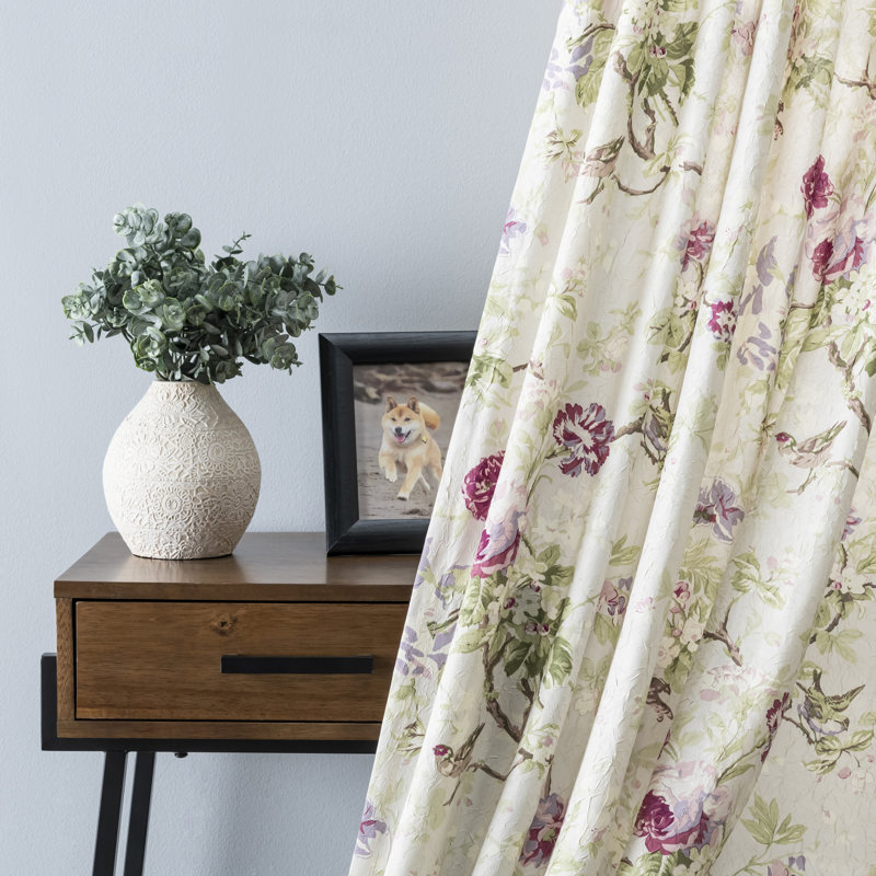 Alita Semi Sheer Curtain Single Panel, Lilac, 48" W x 63" L