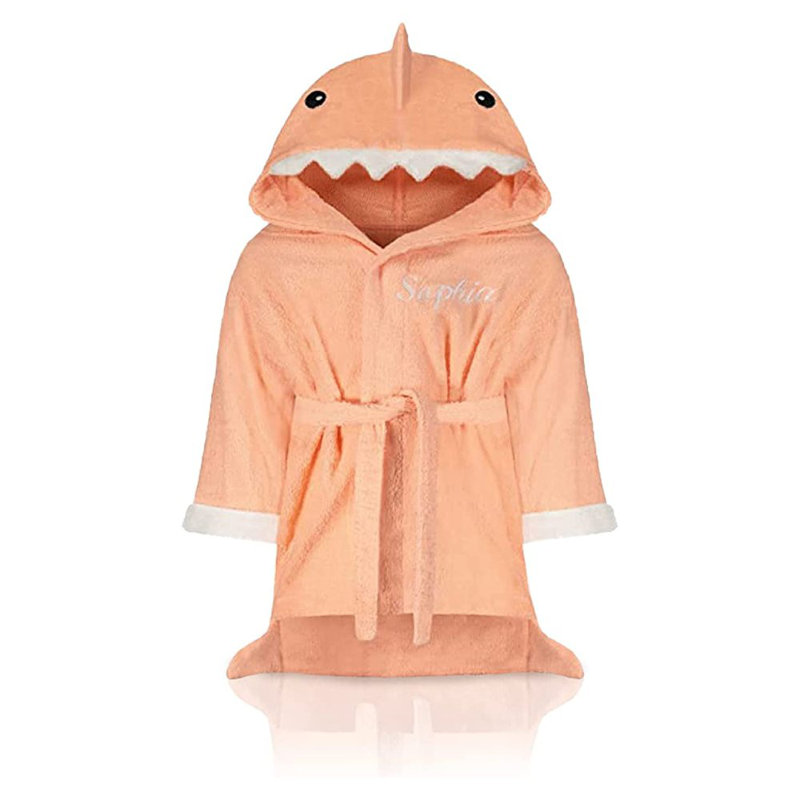 Aalyia Plush Baby Ankle Bathrobe with Hood, S, Pink, Yes