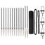  Fence Post Set Set Of 2 Grey, Black Metal, Plastic 25 X 0.5 M