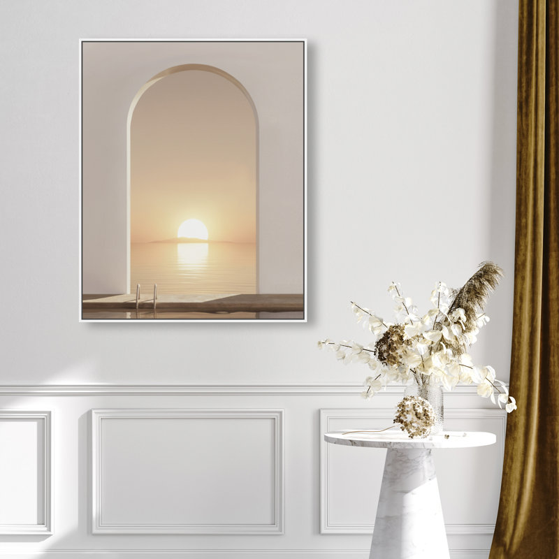 Sunset Warmth Print by Oliver Gal, 31"H x 37"W, White Floater Frame