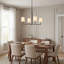 Thomas O'Brien Danica 4 Light Dining Room Chandelier With White Linen Shade-95350230-95350231