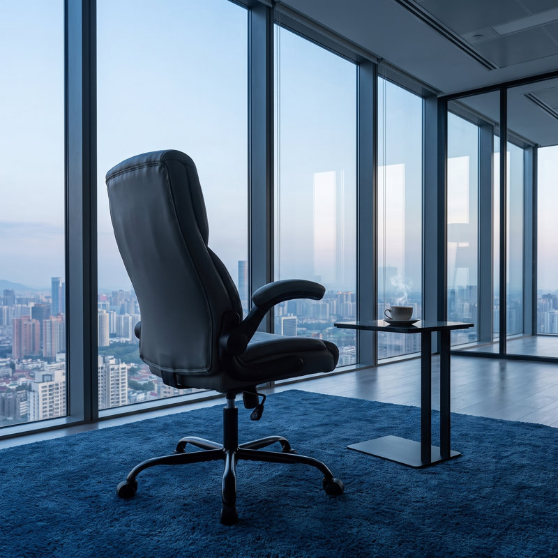 Chaise de bureau ergonomique en similicuir avec rembourrage de soutien