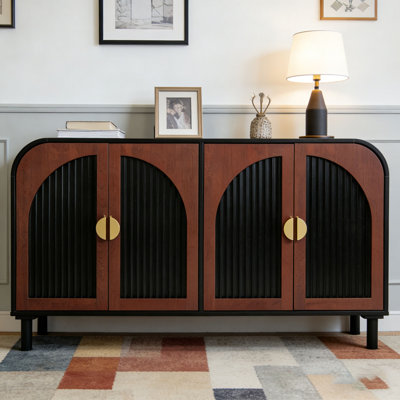 Sideboard Cabinet with Gold Half-Moon Handle