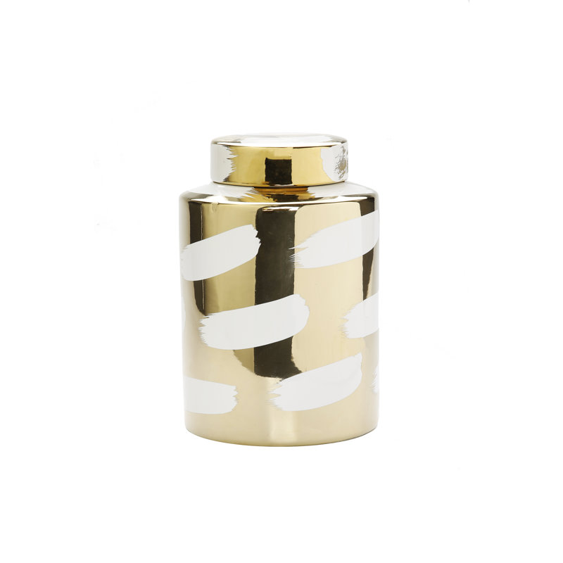 Ceramic / Porcelain Jar, 7" H x 5" W x 5" D