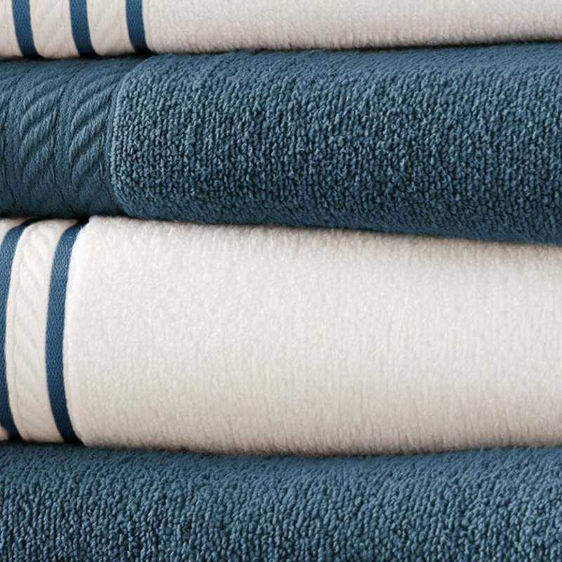 Ensemble de serviettes 6 pièces 100 % coton , Bleu haute mer