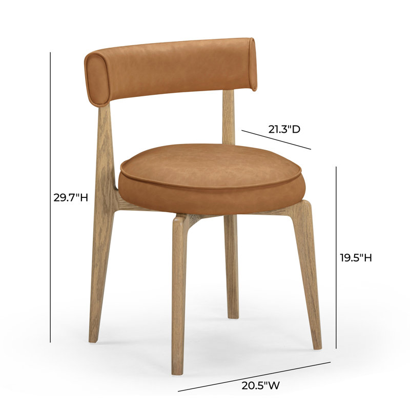 Saddle Performance Vegan Leather Dining Chair, Brown