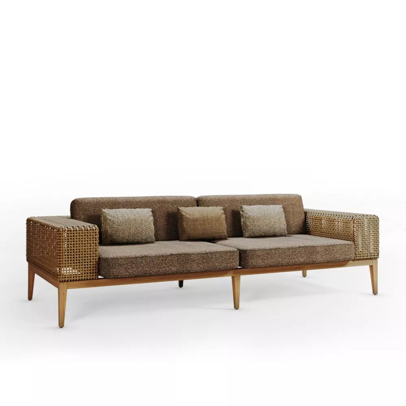 Tropez Sofa, Picasso Light Gray, Bronze