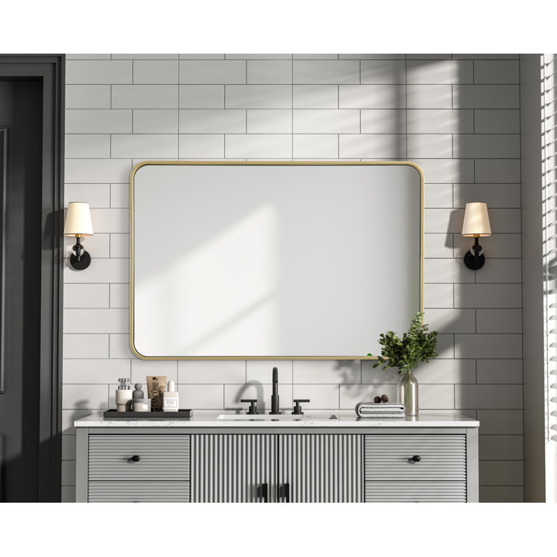 Erath Contour Metal Mirror, Brass, 40" x 27"