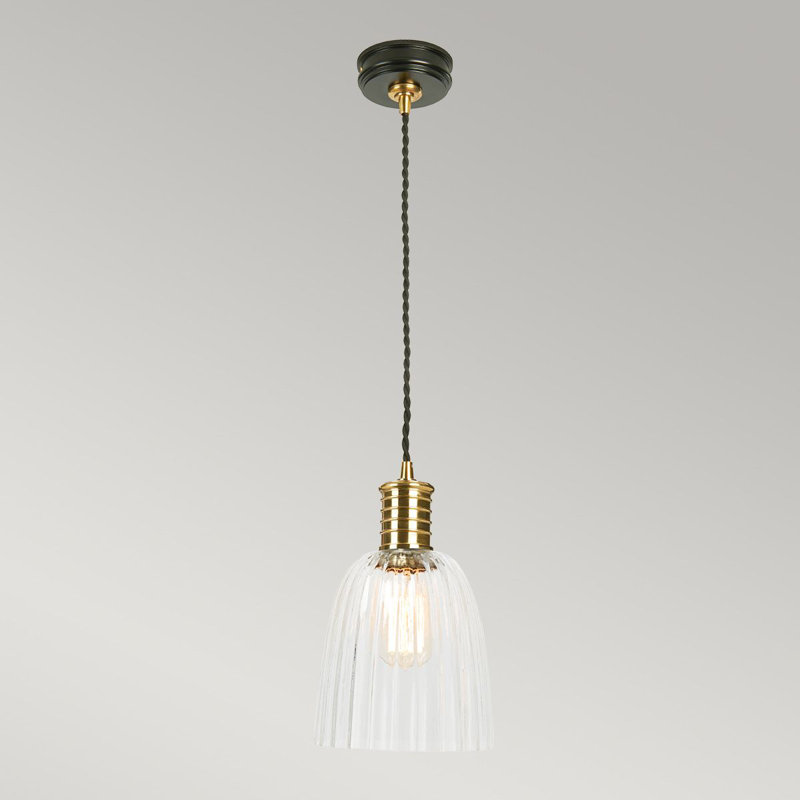 Lowell 1 - Light Bulb Pendant, Black/Polished brass