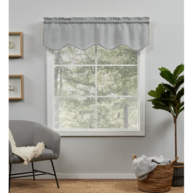 Cantonnière festonnée à passe-tringle Exclusive Home Loha, gris