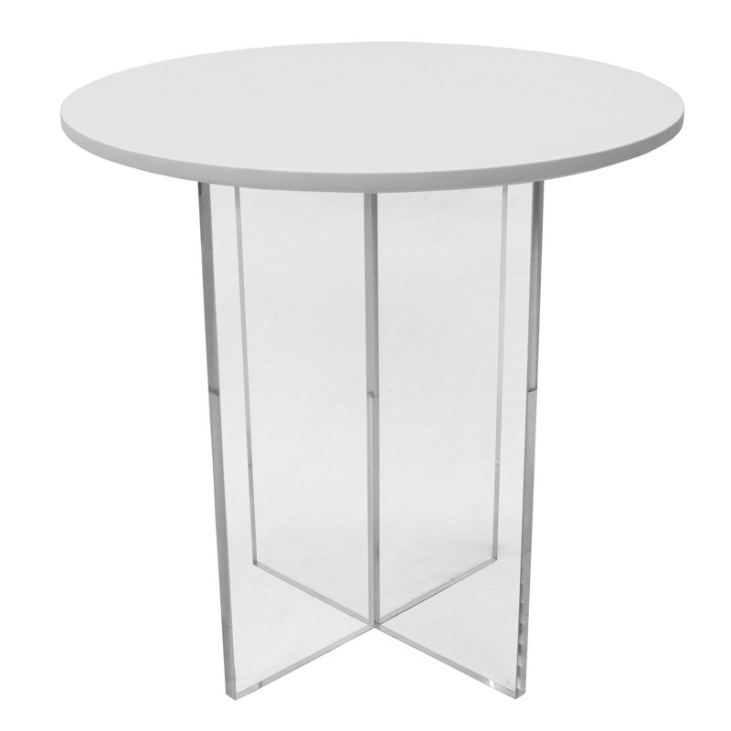 Sharv End Table, White, 19.6" H x 19.6" W x 19.6" D