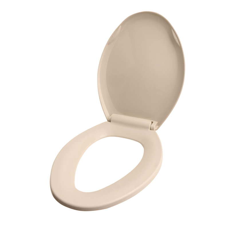 Elongated Slow-Close Toilet Seat with Adjustable Hinges and Easy Removal in Bone Molded Plastic, Standard Size Fit, Bone