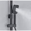 Black EXposed Bathroom Shower Mixer Twin Head Large Bar Set Square Valve System