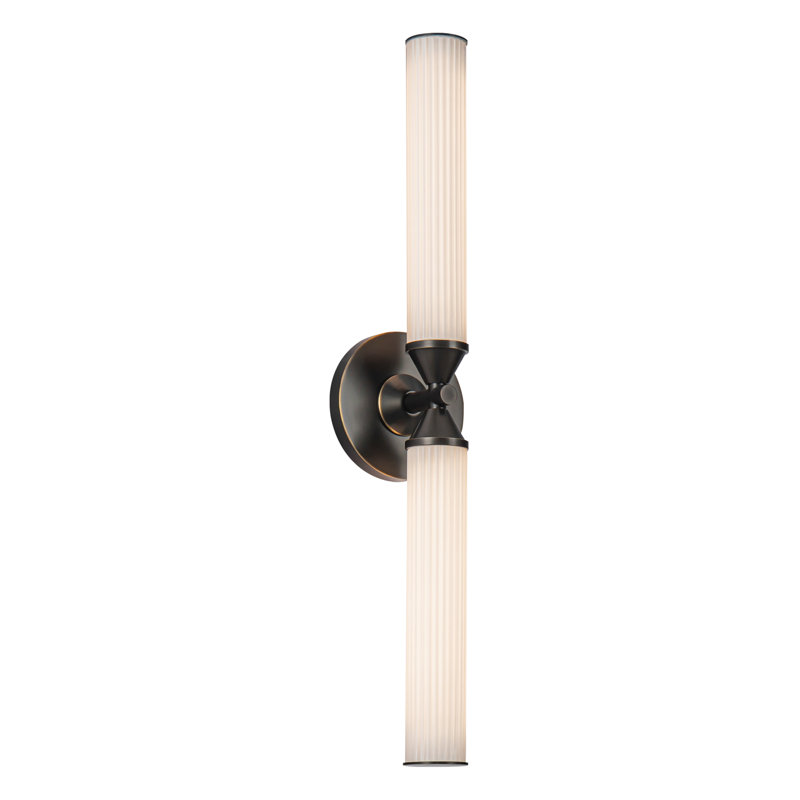 Edwin Urban Bronze Ribbed Glass LED Vanity Light