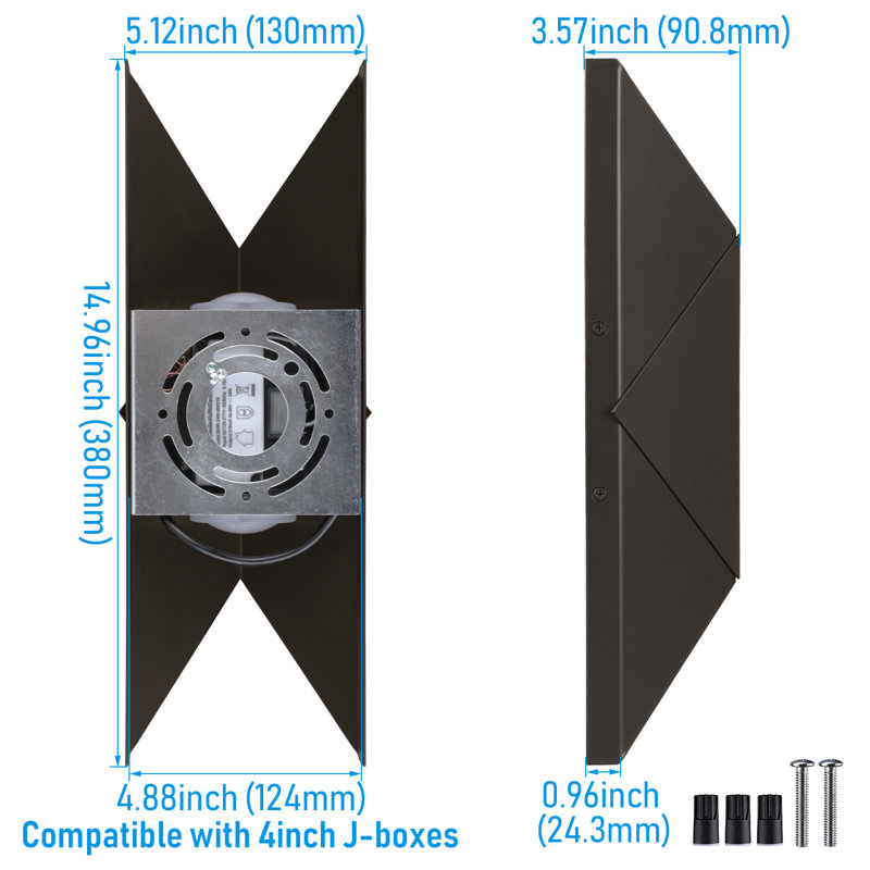 3CCT LED Wall Light, IP65 Waterproof Modern Wall Scones, Up & Down Porch Lighting
