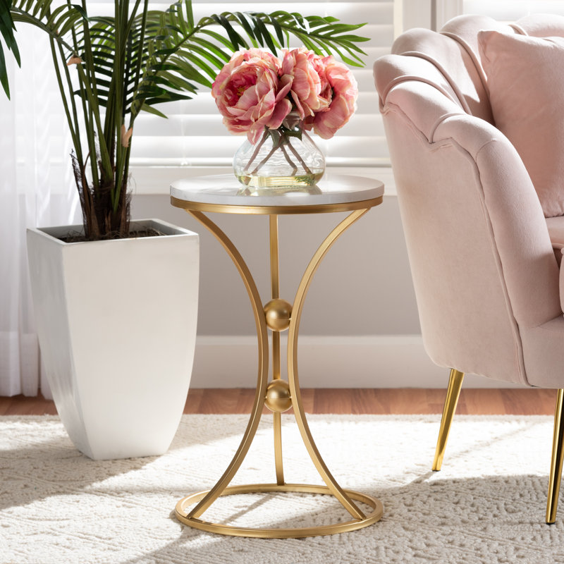 Marble Top End Table