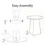Table de bout ronde en pierre frittée de 15,7 po / 19,7 po avec base effilée en bois massif Ambridge, table d'appoint moderne pour le canapé du salon Ambridge-1287882240-1287882270