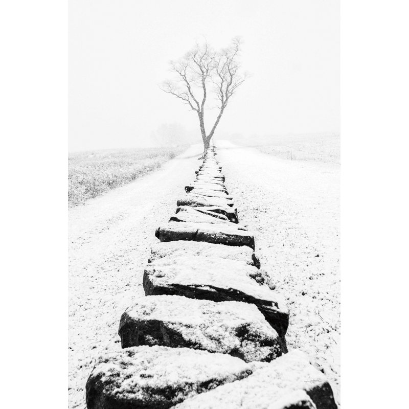 Snowy Stone Wall by Aledanda - No Frame Print on Canvas, 30cm H x 20cm W x 3.8cm D