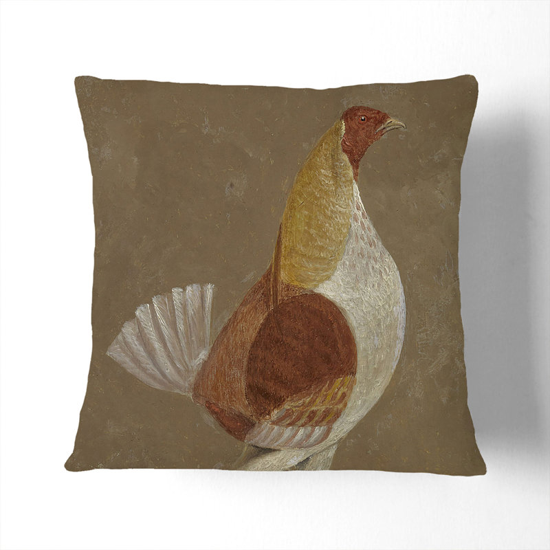 Fighting Cock Vol.2 Square Throw Cushion, 40cm H x 40cm W x 15cm D, Black