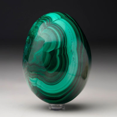 Large Hand-Polished Malachite Egg