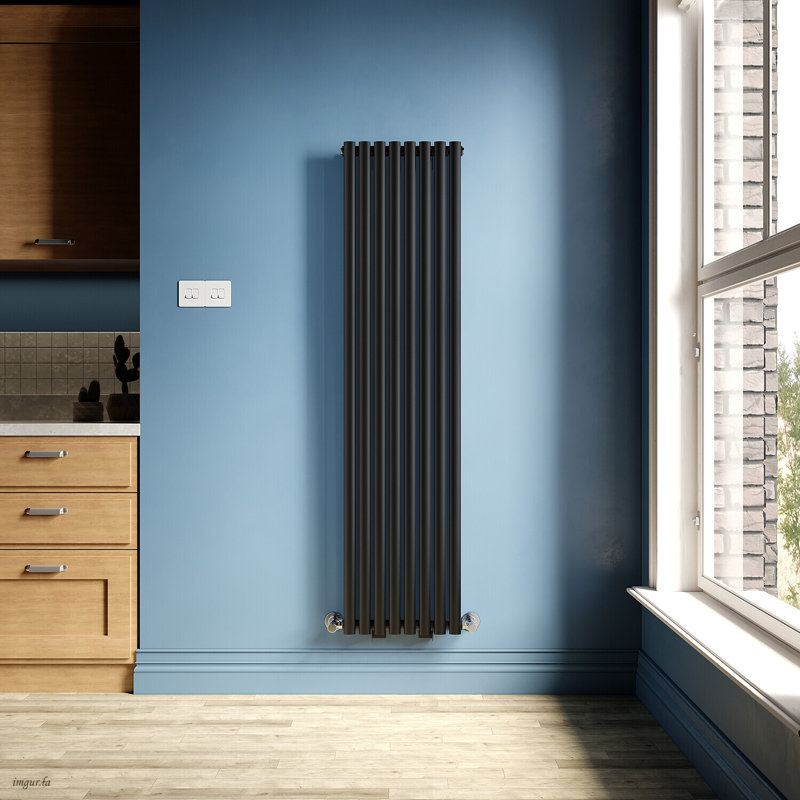 Blau Horizontal Designer Radiator, 160cm H x 45.7cm W x 9cm D