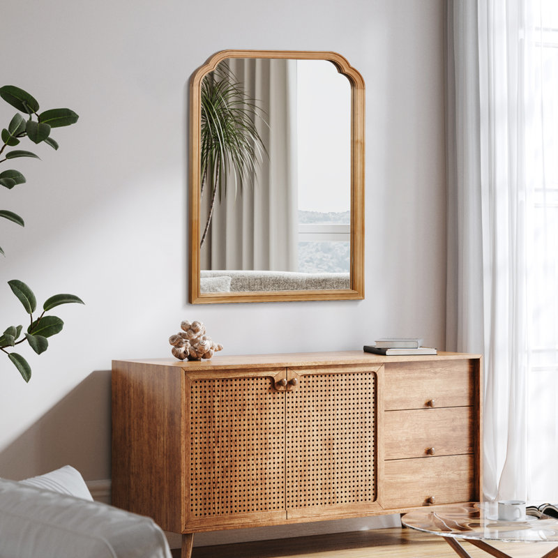 Miroir mural Ancalin, Bois naturel, 40 po x 30 po