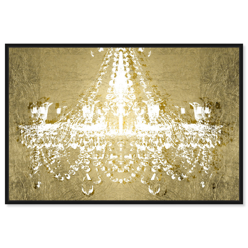 Dramatic Entrance Gold Glam Chandelier - Impression sur toile, H 10 po x l 15 po