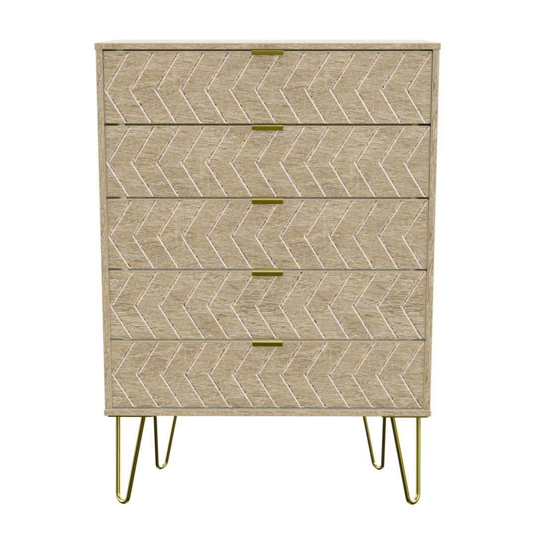Fully Assembled Pecktonville 5 Drawer 76.5Cm W Chest of Drawers