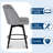 360°Swivel Bar Stools,Performance Fabric Upholstered Counter Height Bar Stool with Back, for Kitchen Island Dining Room Bar, Modern Style,Set of 2-1614688764