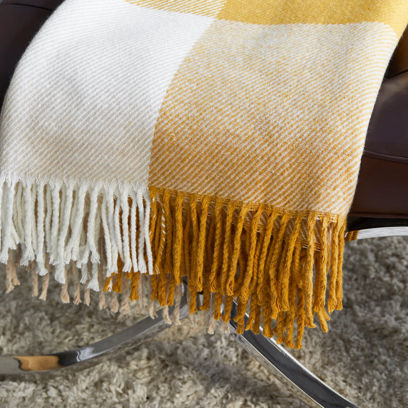 Plain Weave / Muslin Throw Blanket, Orange, W180 x L280cm