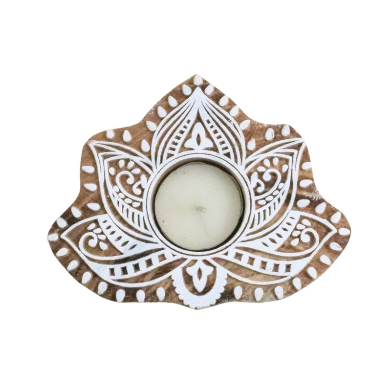  Rustic Wooden Tea Light Holder Handmade 4x5 Candle Stand, Natural Stain Finish for Elegant Home Décor-(Pack Of-7), 7