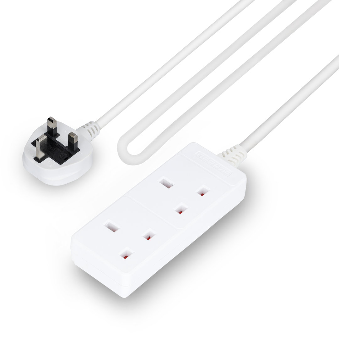 Geepas Unisex White 2 Gang Extension Lead, 3M/5M/10M Cable Options 13A In | Size: 4.6M - Image 3