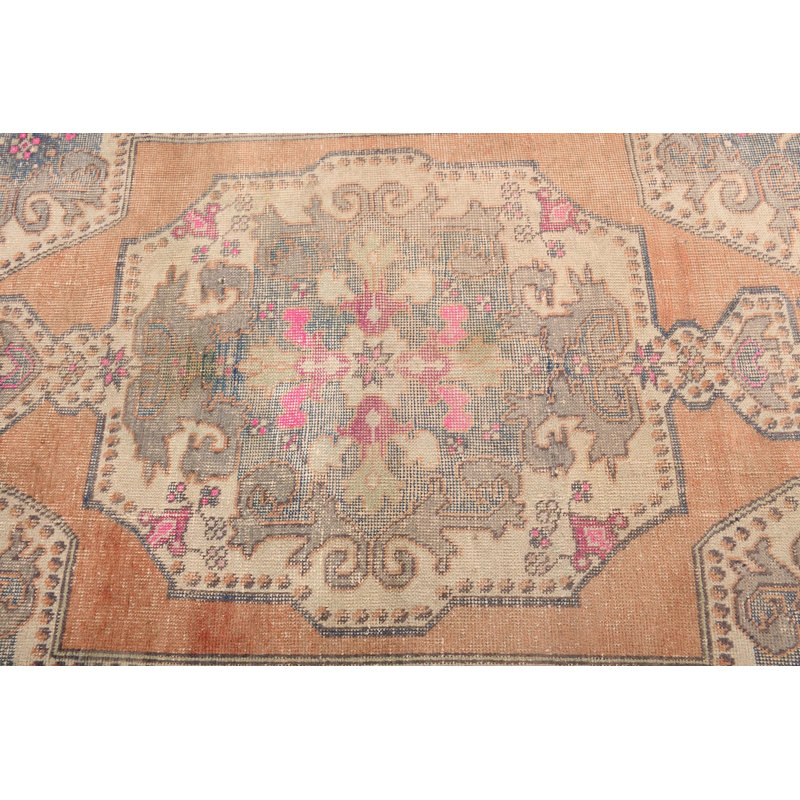 Tapis turc beige rétro Anatolian rétro parfait pour les décorations de chambre à coucher élégantes