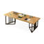 Burlywood + bureau rectangulaire en bois massif noir + fer-674512126-674512125